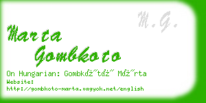 marta gombkoto business card